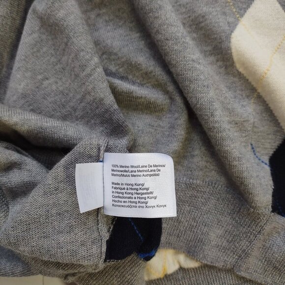 Brooks Brothers Men's Merino Wool Argyle Vest V-Neck Preppy Euro Chic Sz Large - Picture 7 of 7